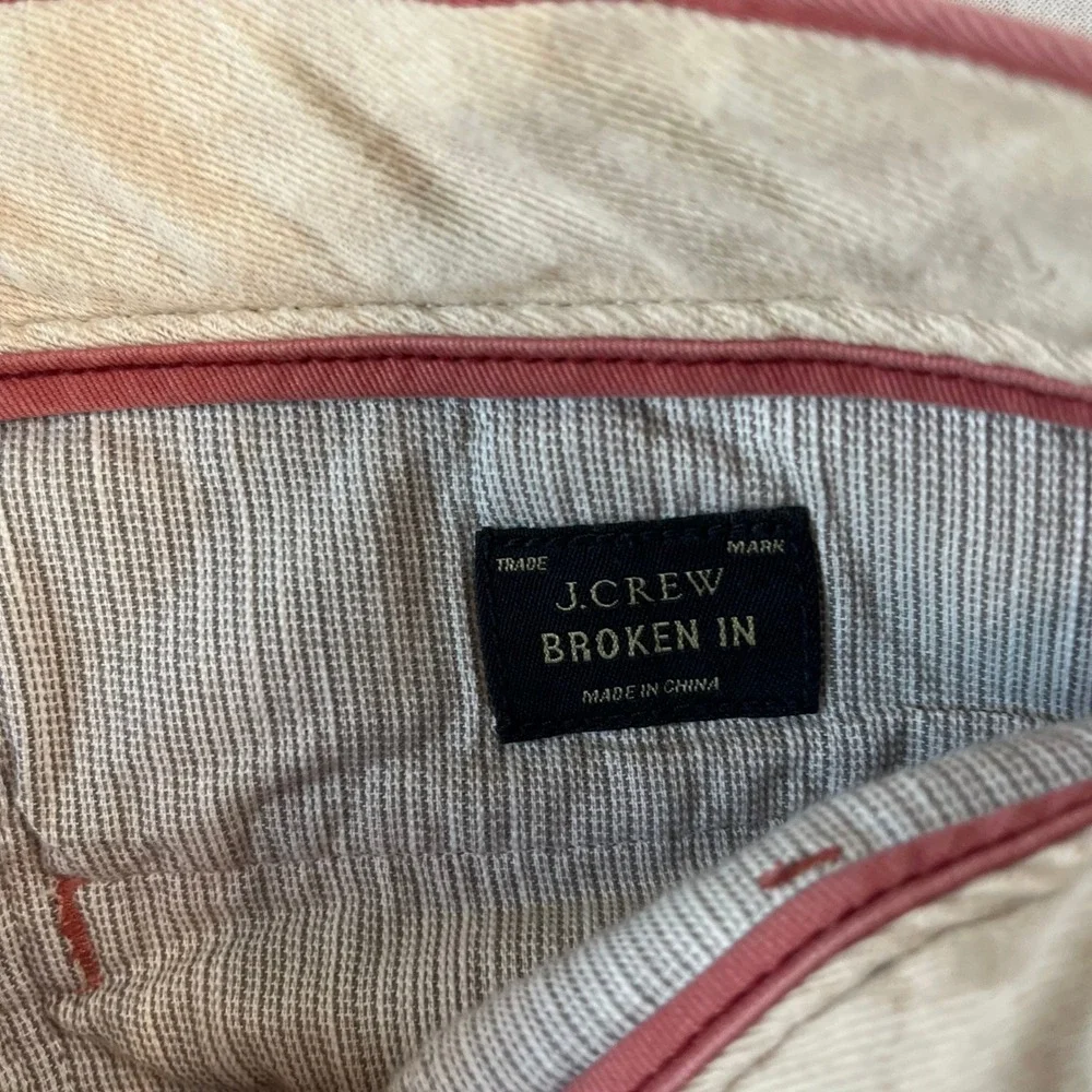 J Crew Broken In Pants Mens 32x30 (Fit 32x29) Urban Slim Chinos Salmon Pink Ctn
